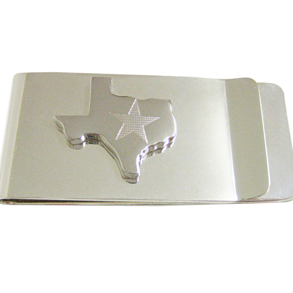 Texas State Map Shape And Flag Design Money Clip - image 1